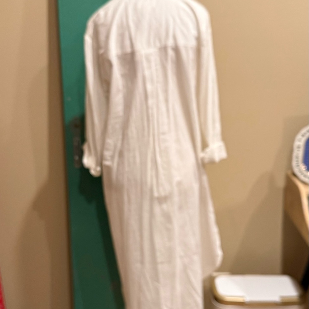 NWT Maeve Long Sheerish White Blouse - Picture 2 of 4